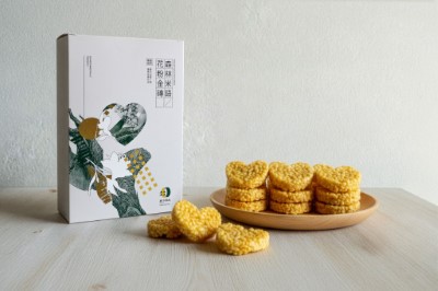 跨界聯名打造「森林米語 花粉金磚」，不僅有米香、蜜香，還可以品嚐到花粉香氣